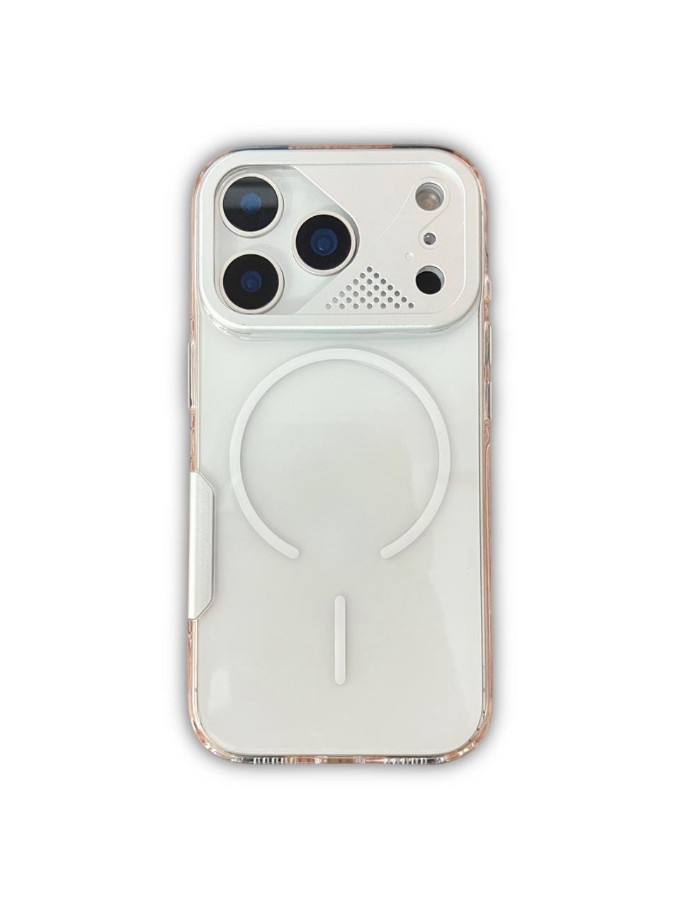 iPhone 17 Pro/ Pro Max Luxury Silver Frame Clear Hybrid