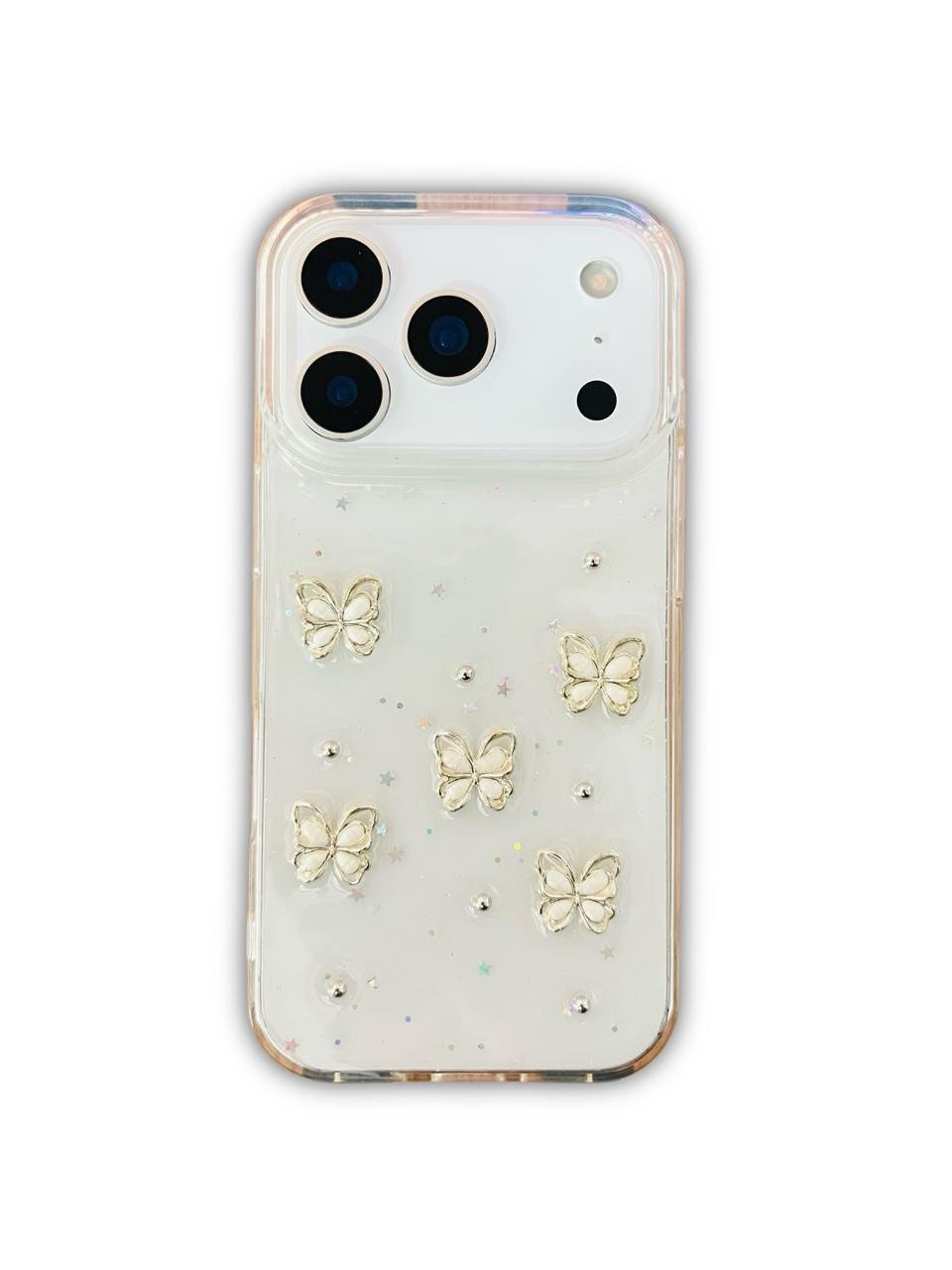 iPhone 17 Pro/ Pro Max 3D Butterfly Embossed Clear Case