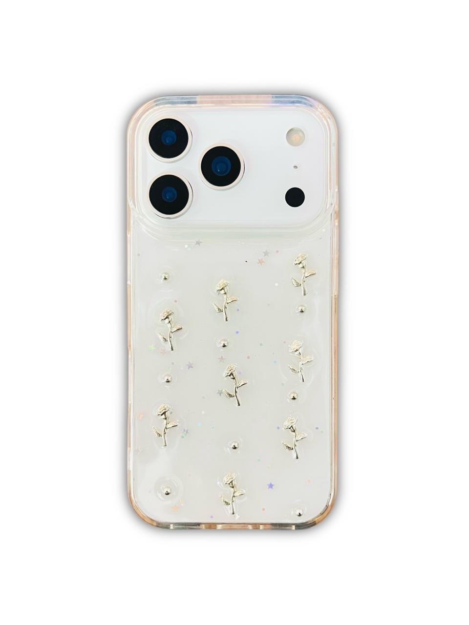 iPhone 17 Pro/ Pro Max Floral 3D Embossed Clear Case