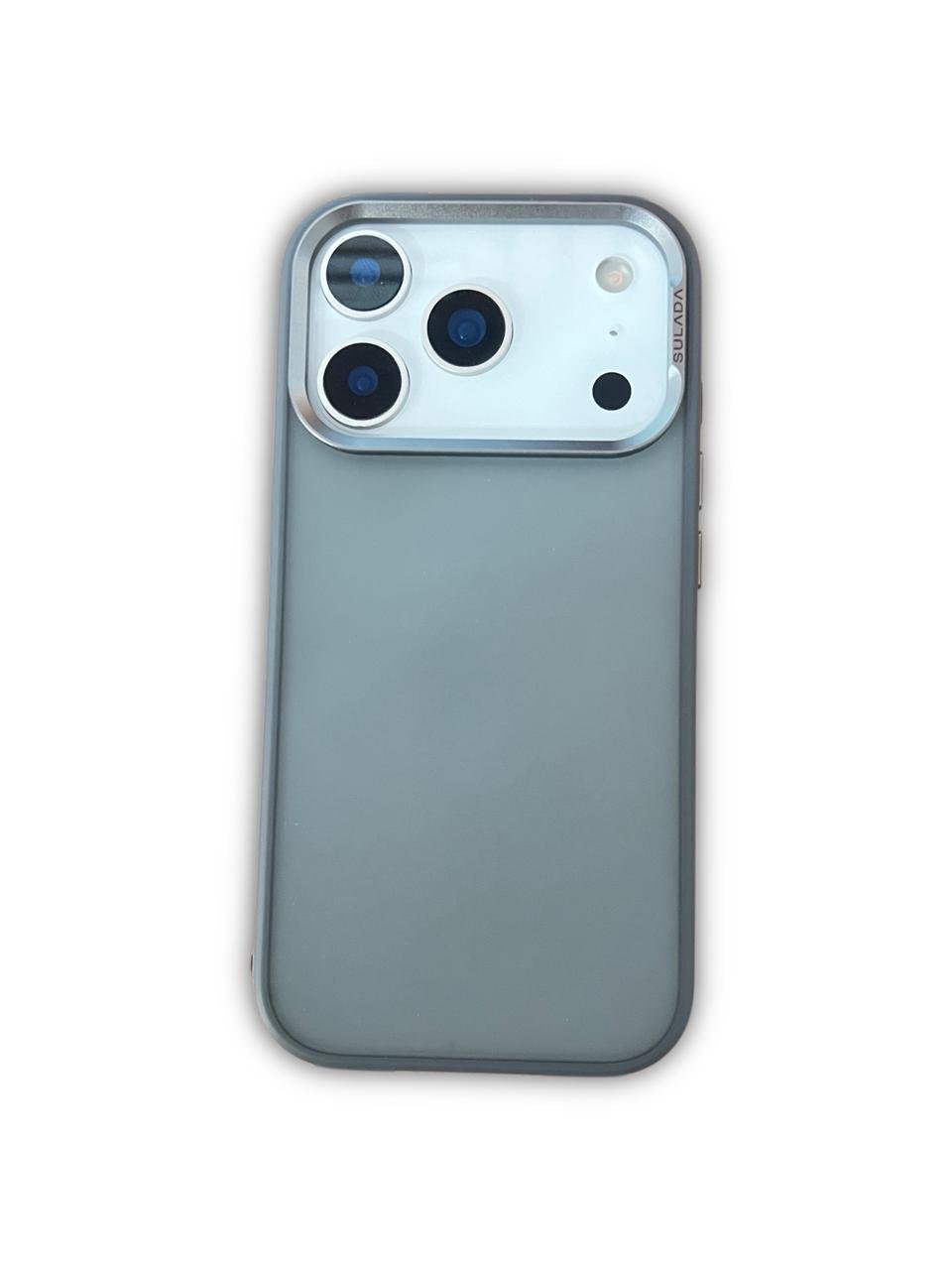 iPhone 17 Pro/ Pro Max Metallic-Finish Glass Hybrid Case
