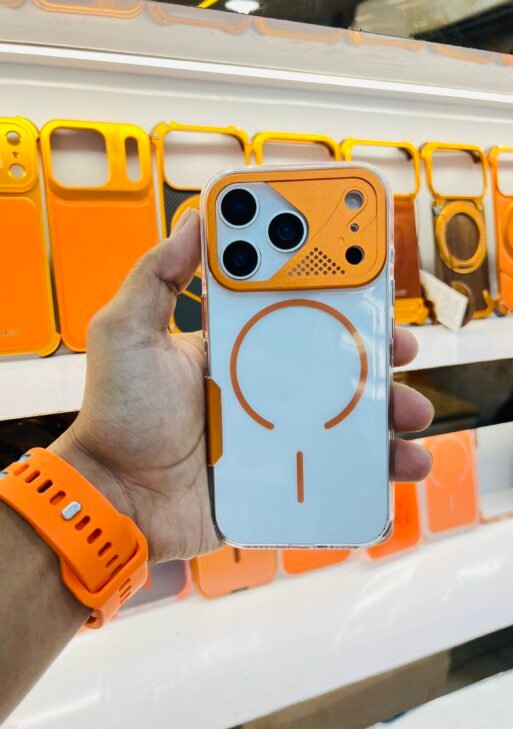 Orange & white transparent case